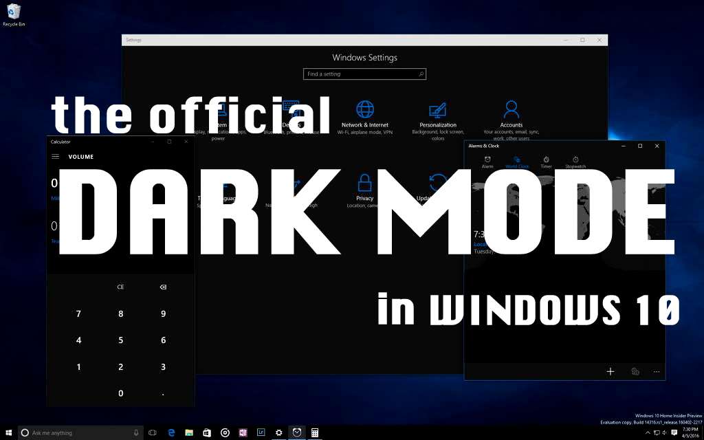 Windows 10 Dark Mode Theme