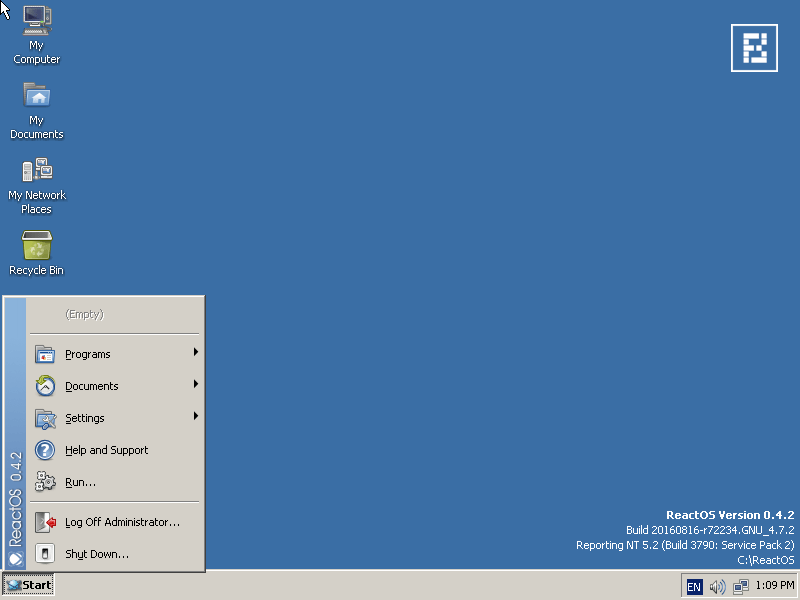 ReactOS 0.4.2, An Opensource Windows Clone With Unix Filesystem Support