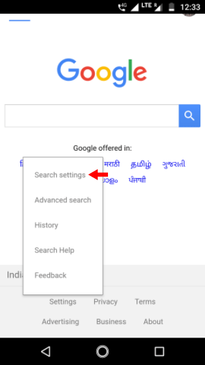 How to change google search country