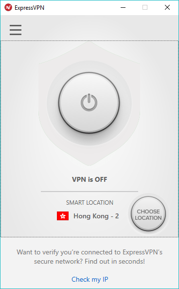 ExpressVPN main dashboard