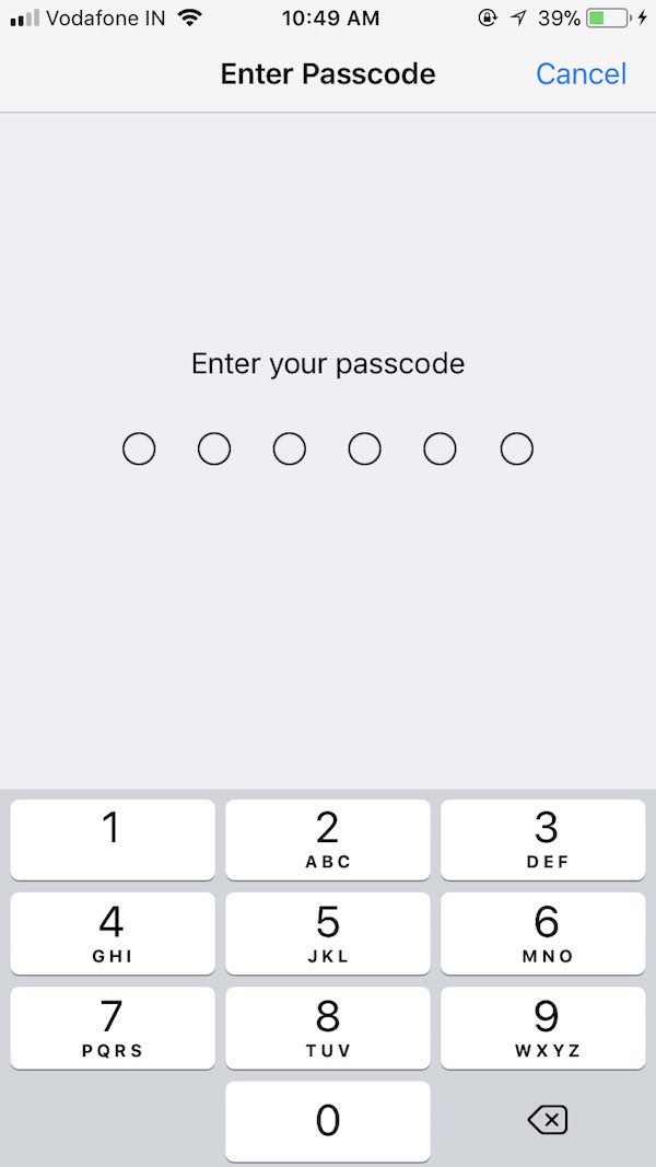 ios 11.1 update passcode
