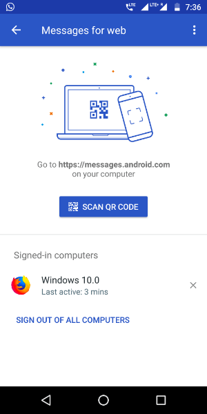 Android Messages Send text from Pc 5