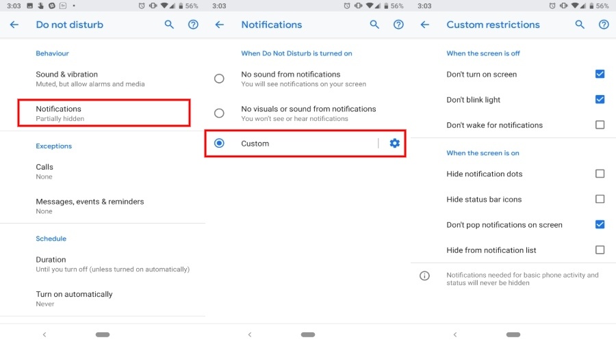 Android P Do not Disturb