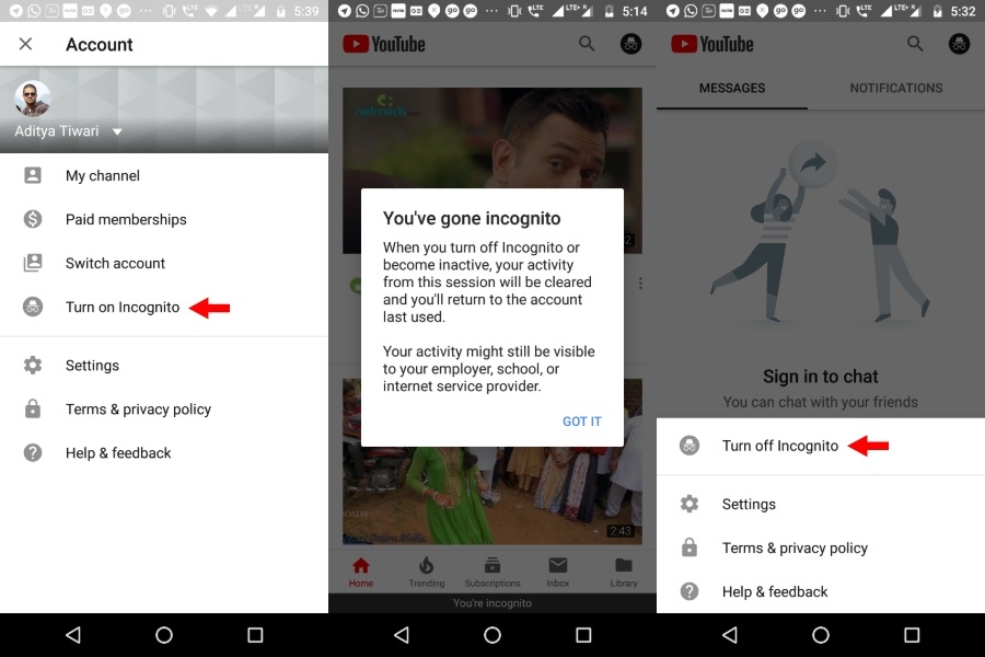 How To Enable YouTube Incognito Mode For Private Watching?