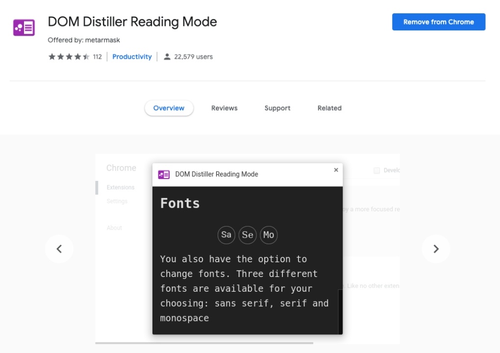 DOM Distiller Extension