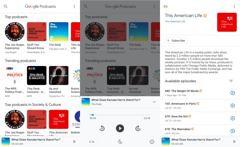 Google Podcast app for Android