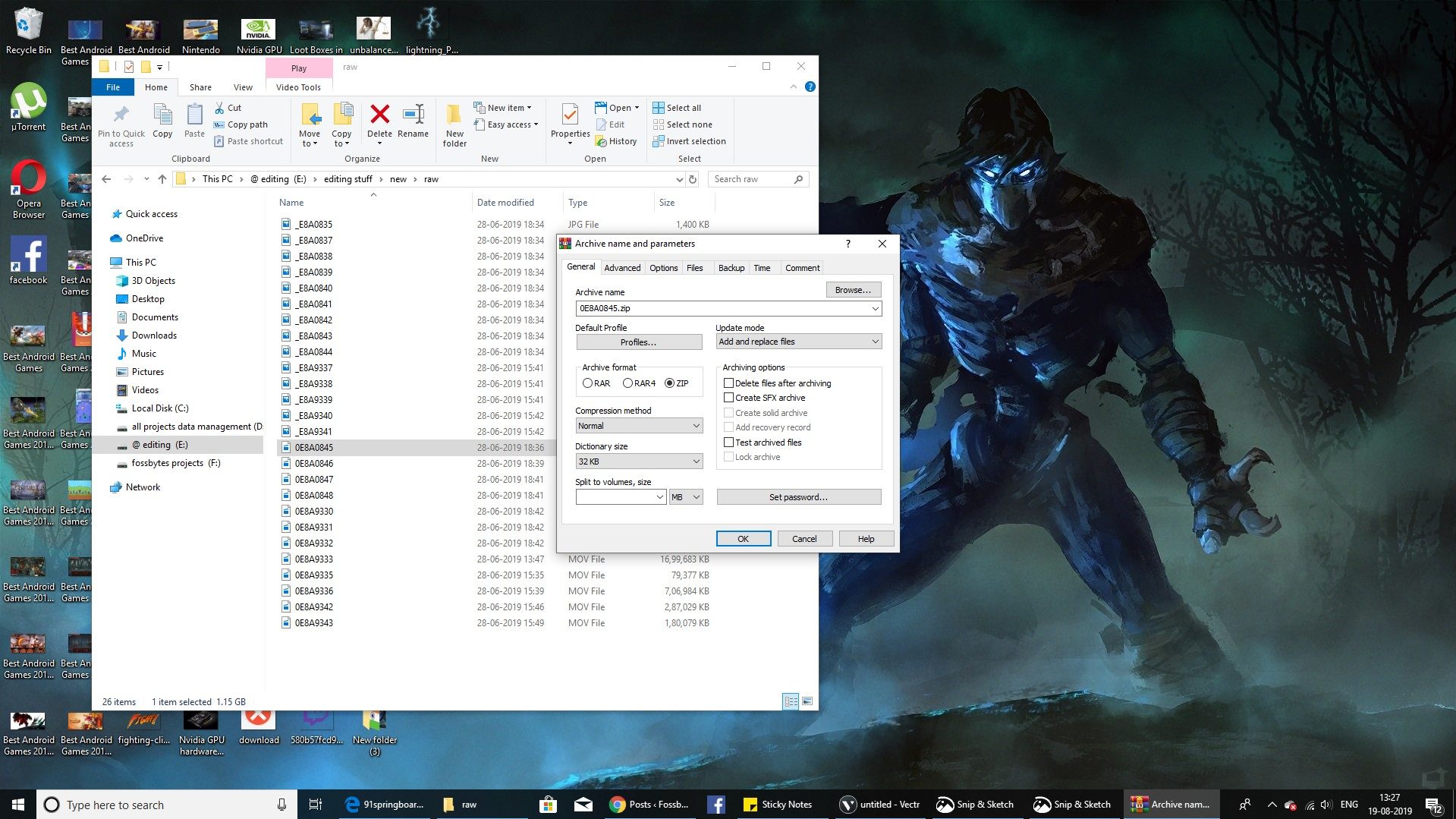Windows file compression