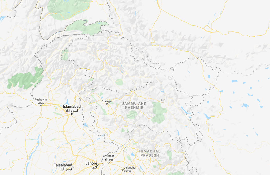 Google Maps Jammu Kashmir Border