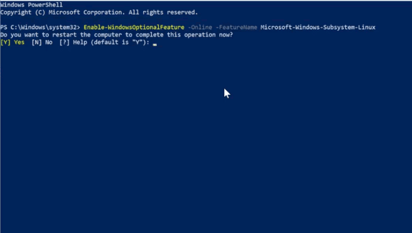 Powershell WSL Install Windows 10