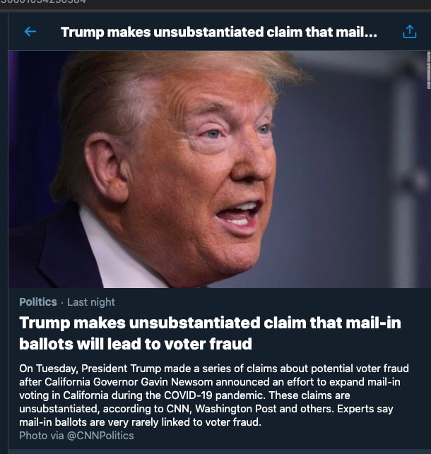 Twitter fact check Trump