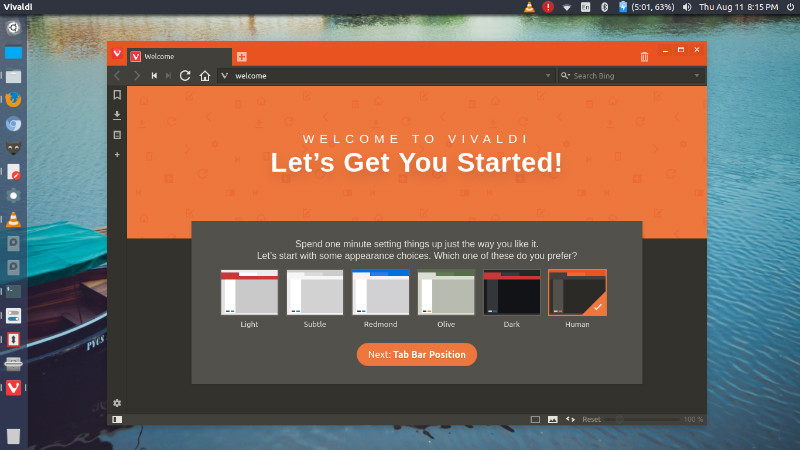 Vivaldi browser for Linux