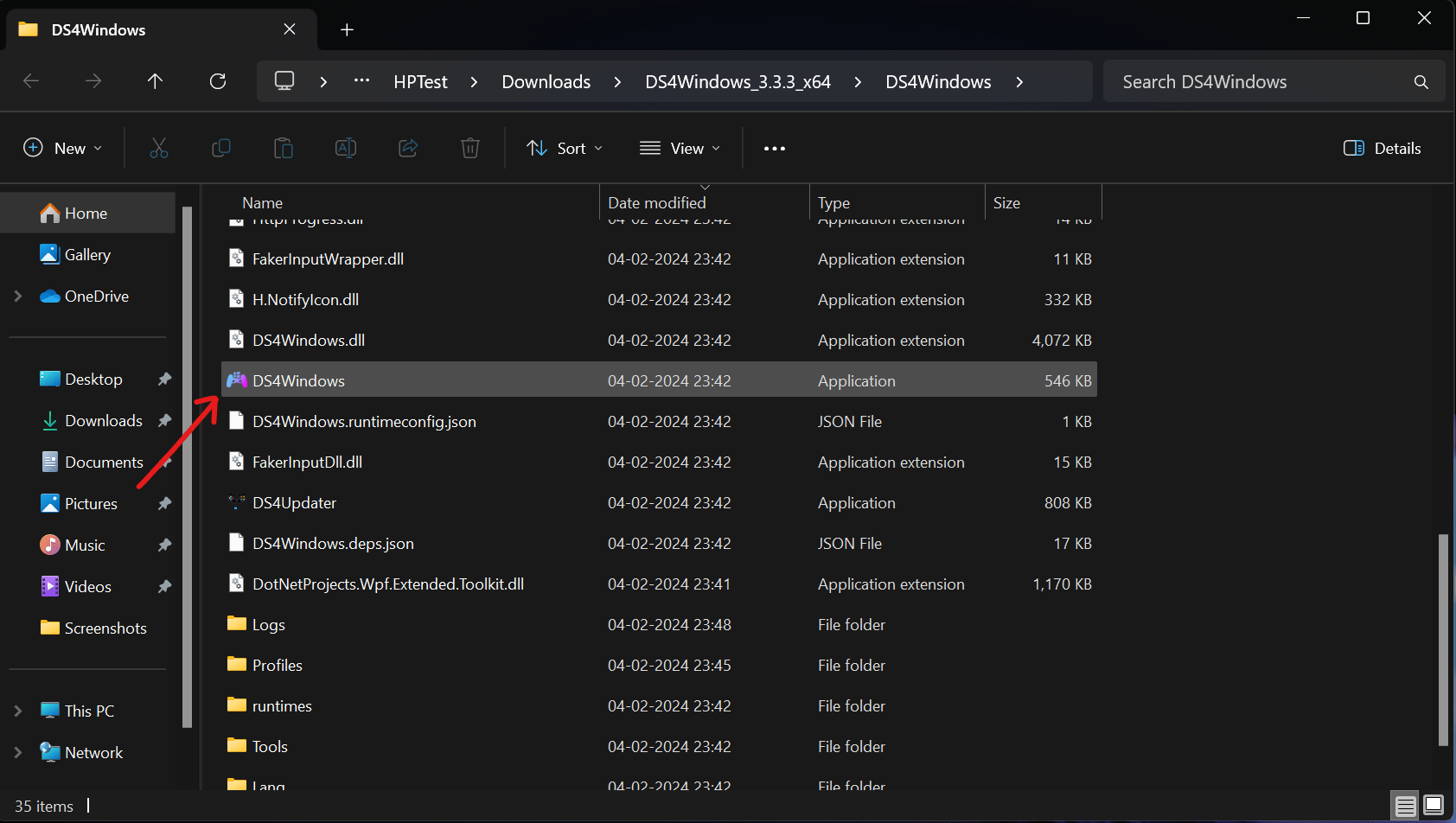 Screenshot of the DS4Windows app-1