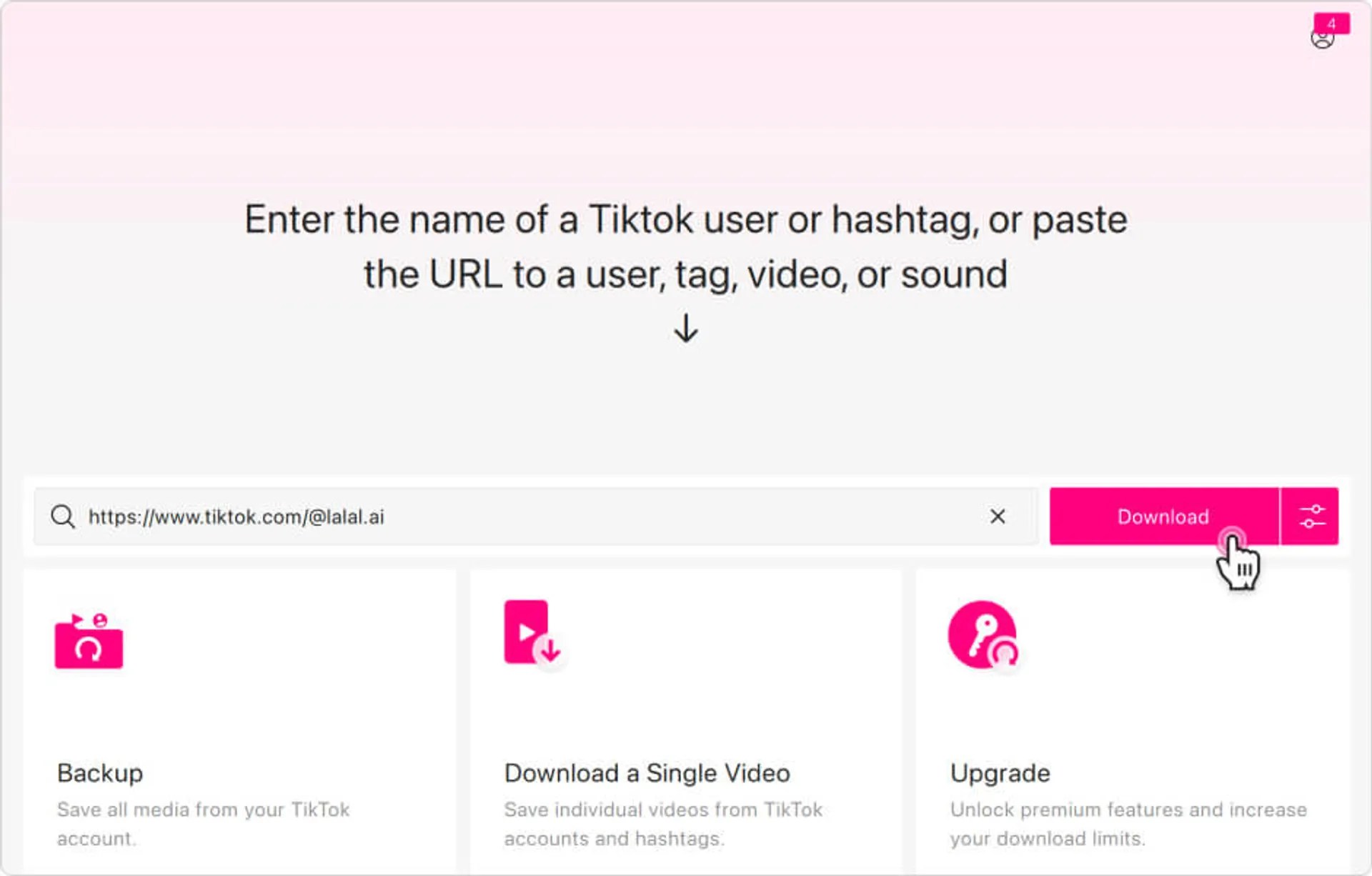 Image to Download all the videos from a creator&rsquo;s TikTok account using 4K Tokkit
