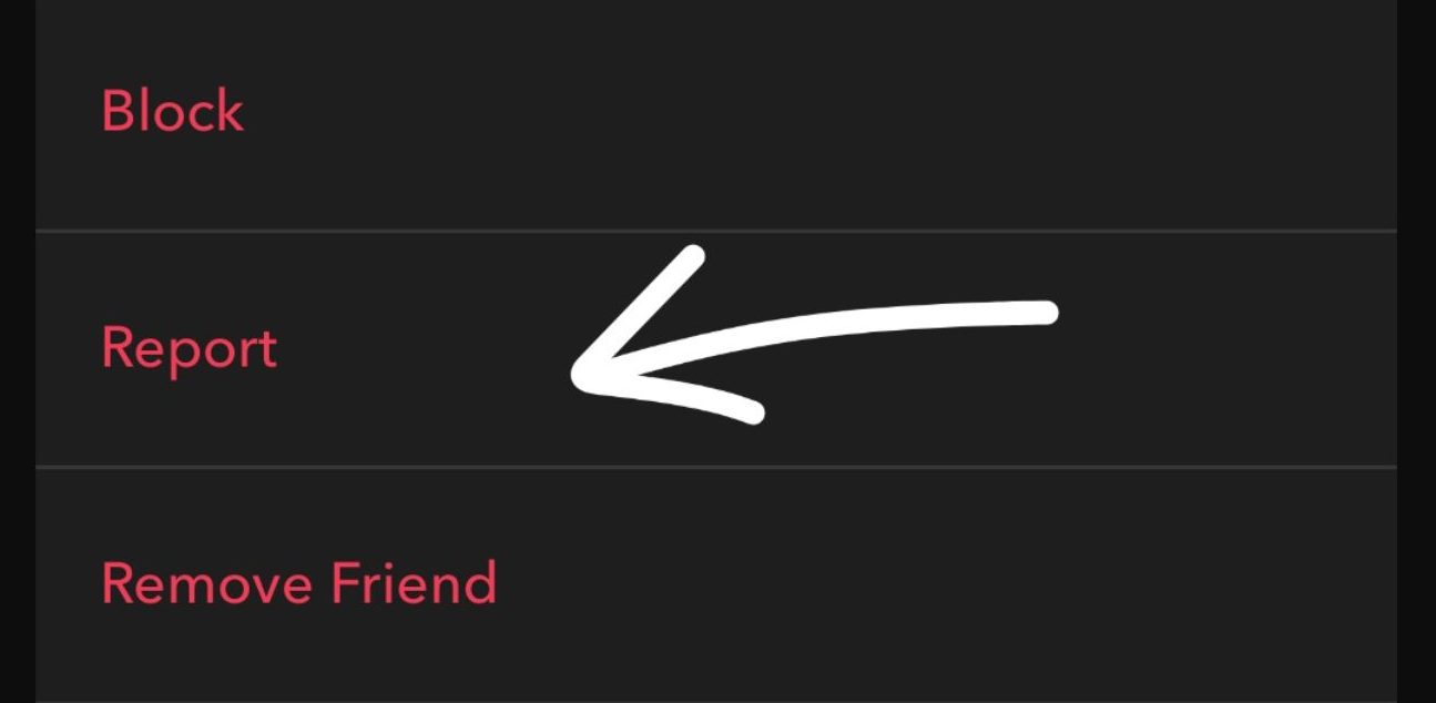 image for Report option to report blackmail on snapchat