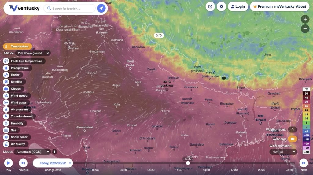 Image of the Ventusky cool website