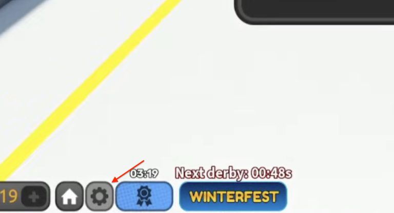 Image of the Gear icon to redeem codes in Driving Empire