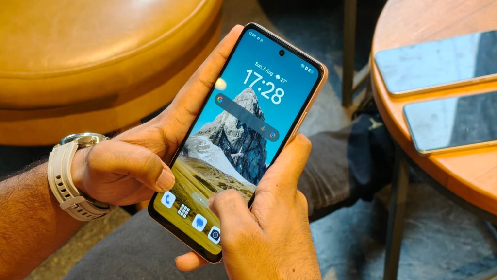 Image of a person using the phone