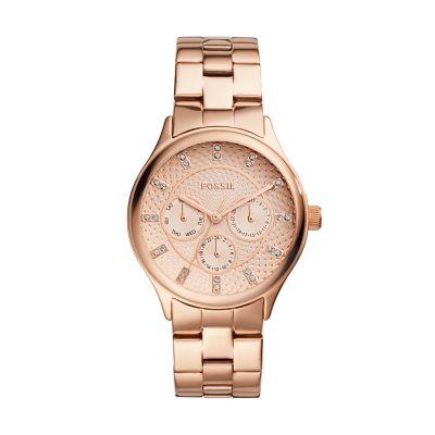 Modern Sophisticate Multifunction Rose GoldTone Stainless Steel Watch