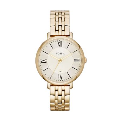 Jacqueline Gold Tone Stainless Steel Watch Es3434 Fossil