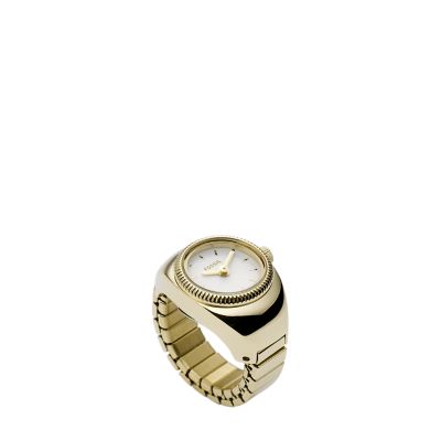 GoldTone Stainless Steel Watch Ring Fossil