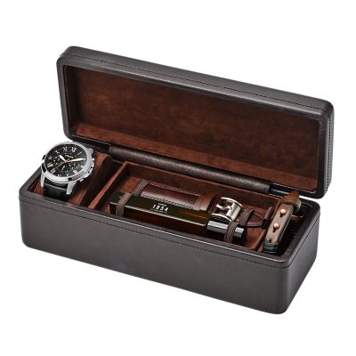 Grant Leather Watch Gift Set Fossil