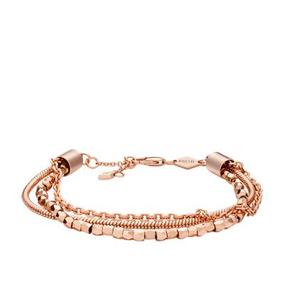 MultiChain Rose GoldTone Brass Bracelet Fossil