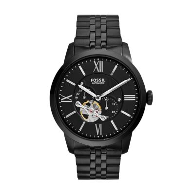 fossil uhr townsman schwarz automatik