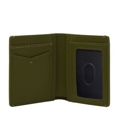buy onlinestore New Real Leather Wallet for Men Moss Green