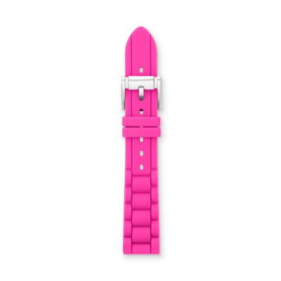Silicone 18mm Watch Strap Pink Fossil