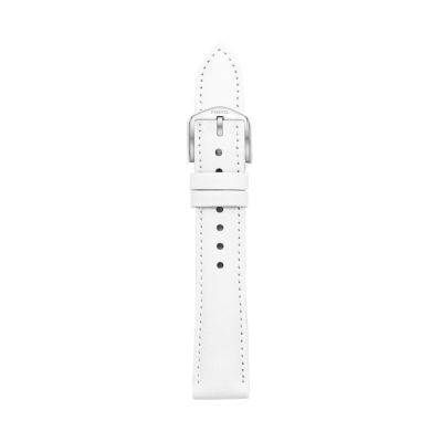 18mm True White Leather Watch Strap Fossil