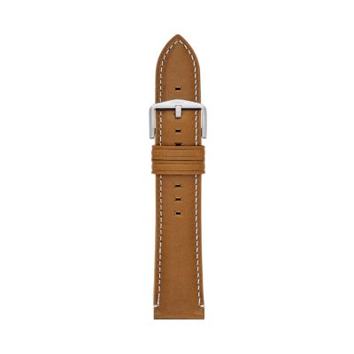 22mm Light Brown Leather Watch Strap Fossil