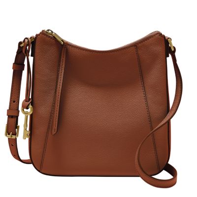 Fossil brown leather crossbody bag