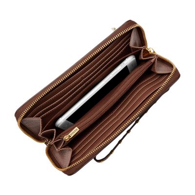 Logan RFID Zip Around Clutch Fossil