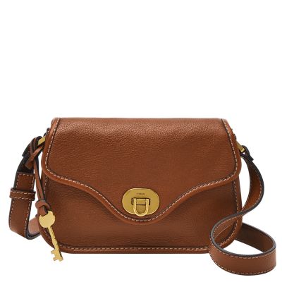 FOSSIL tan cross body purse