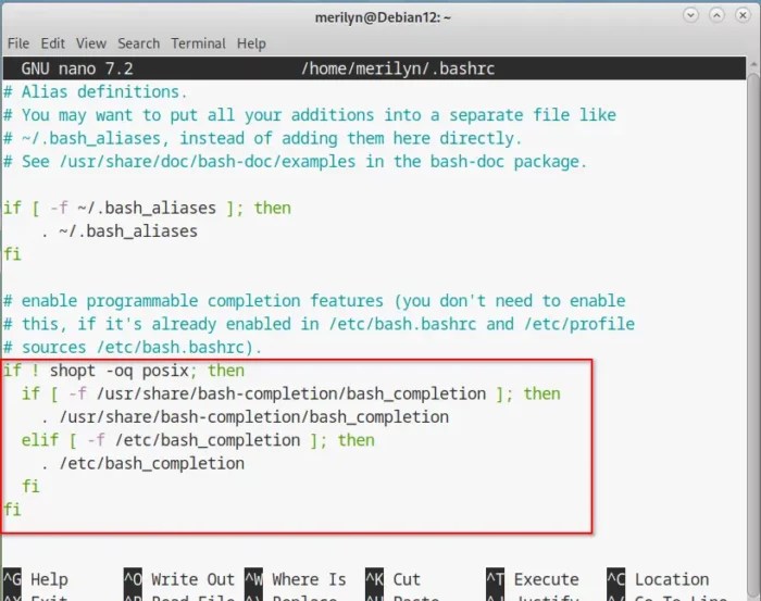 Enable 'Tab' Key Bash in Debian 12 'bookworm' FOSTips