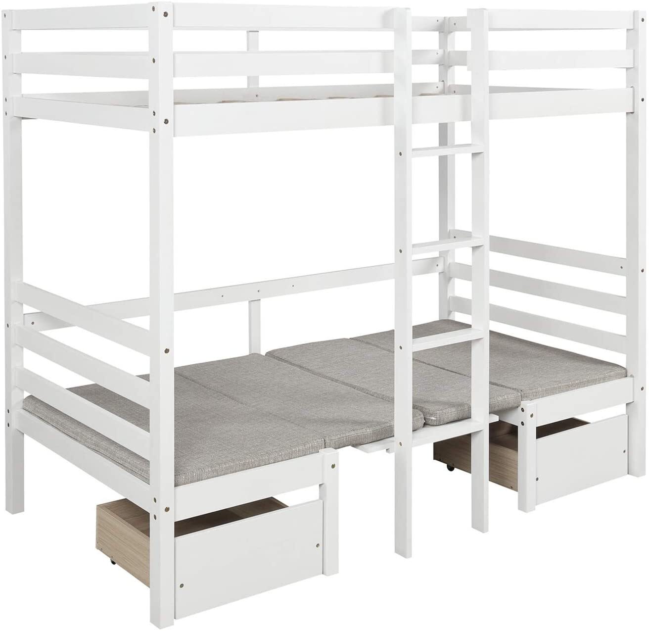 Double Loft Beds With Desk Foter