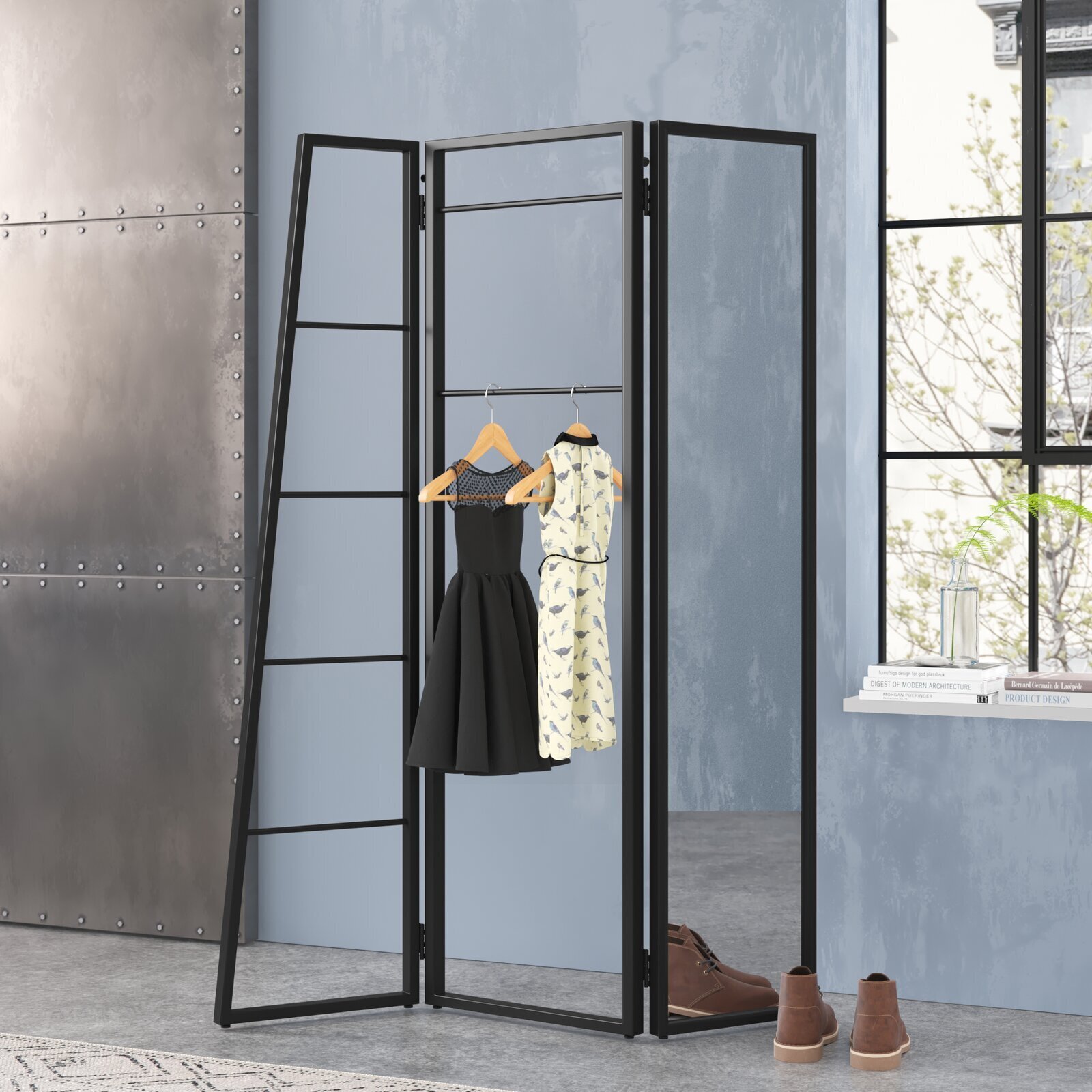 Coat Rack with Mirror Foter