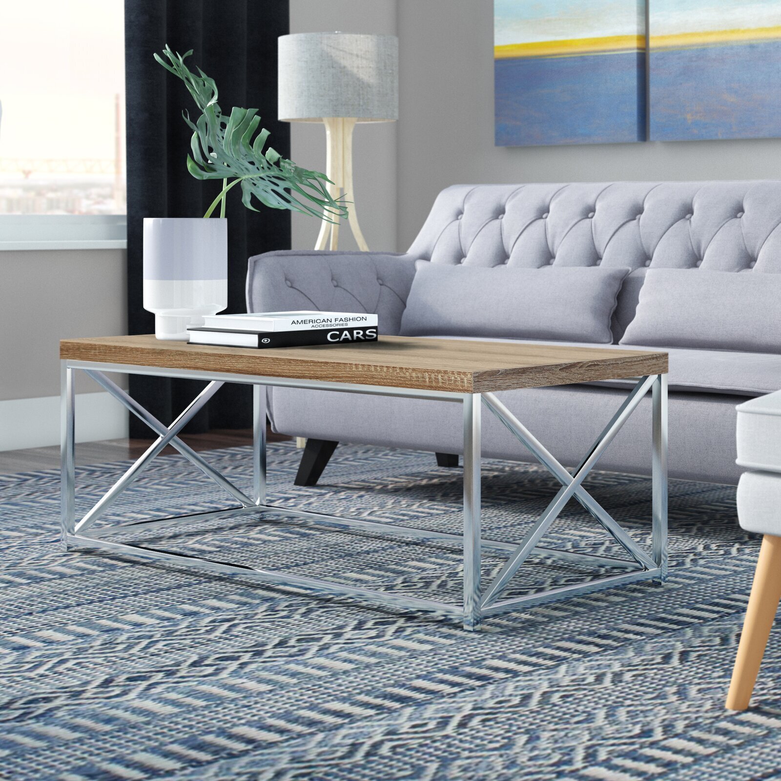 Wood And Chrome Coffee Table Ideas on Foter