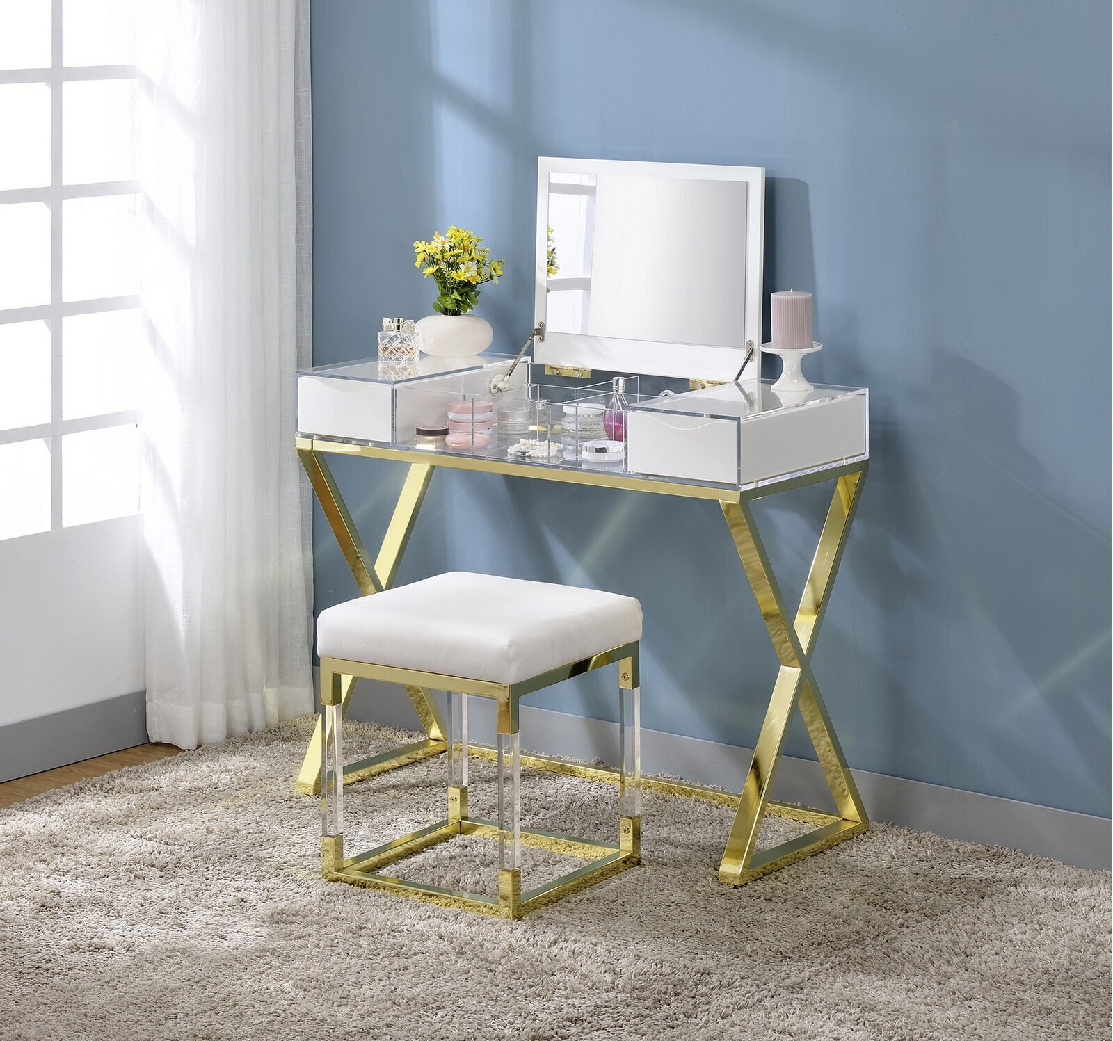 Flip Top Vanity Table Foter