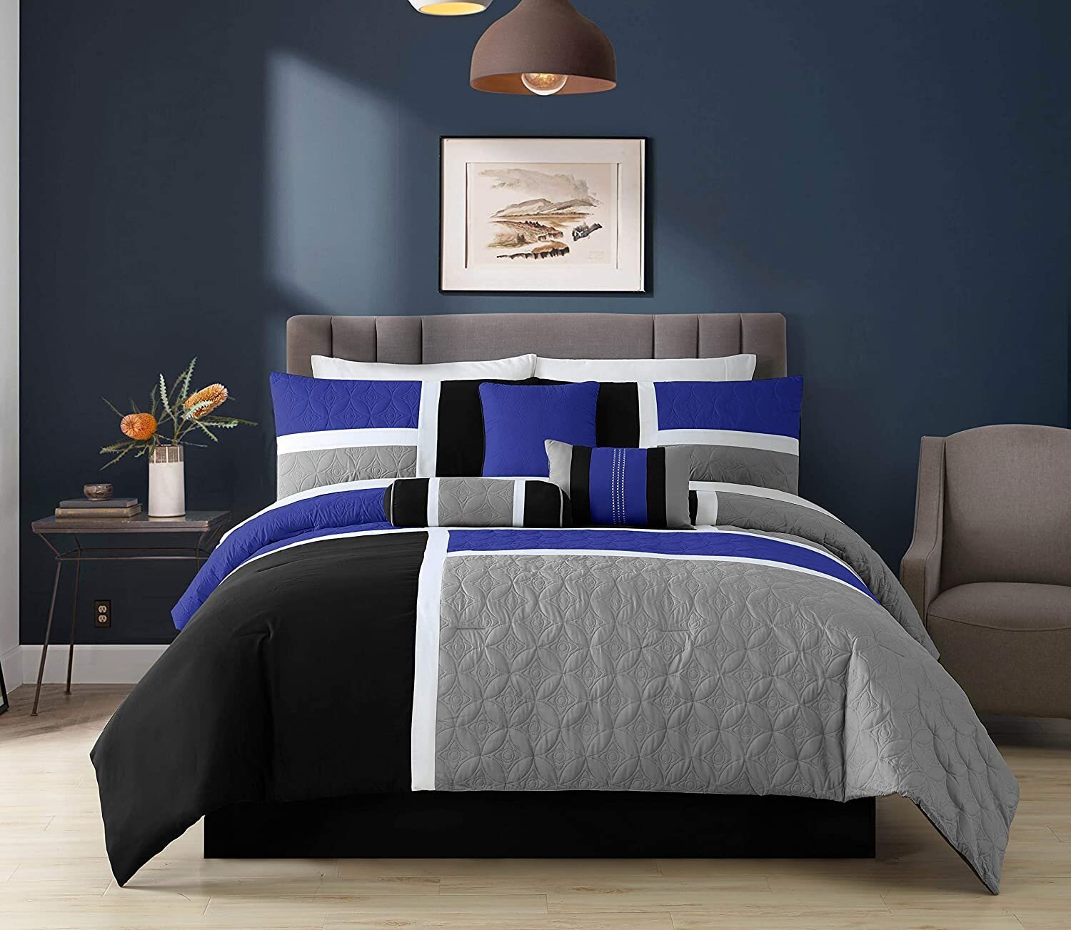 Black & Blue Comforters & Sets Ideas on Foter