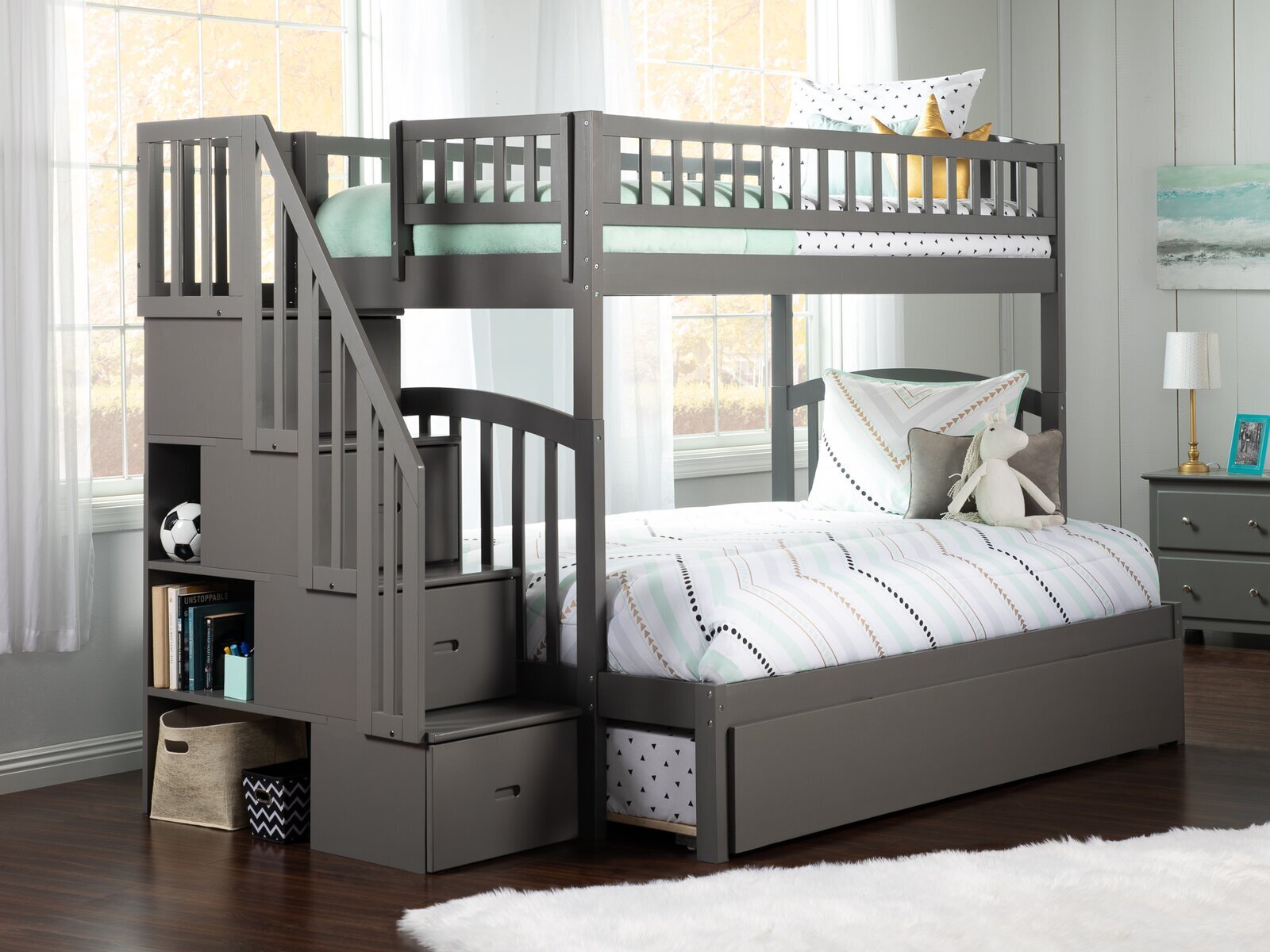 Solid Wood Bunk Beds With Stairs Foter