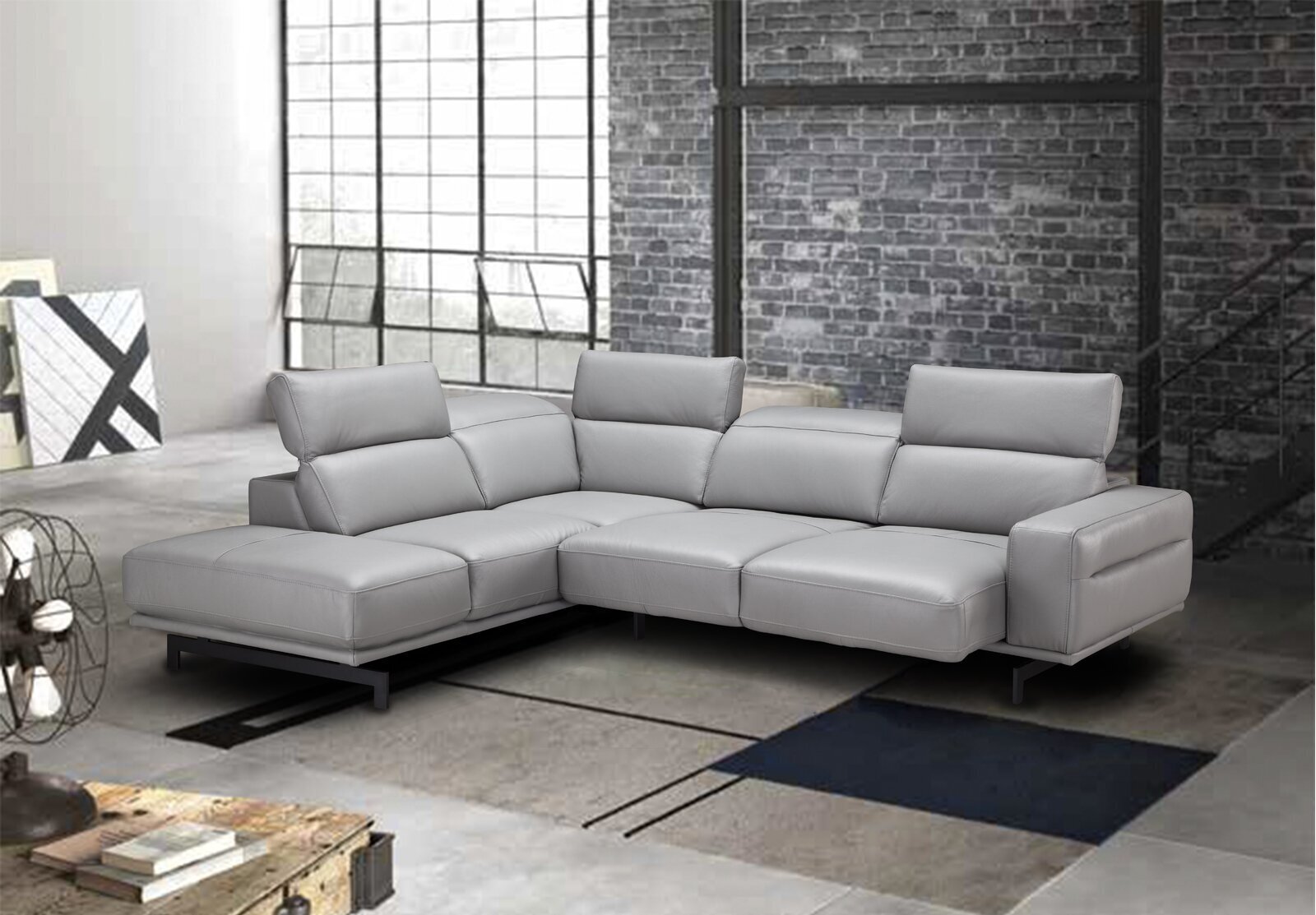 Modern Leather Sectional Sofa Bed Baci Living Room