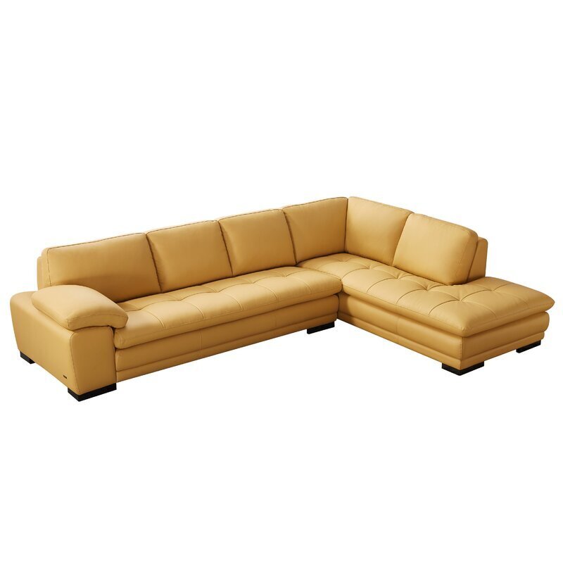 Yellow Leather Sectional Ideas on Foter