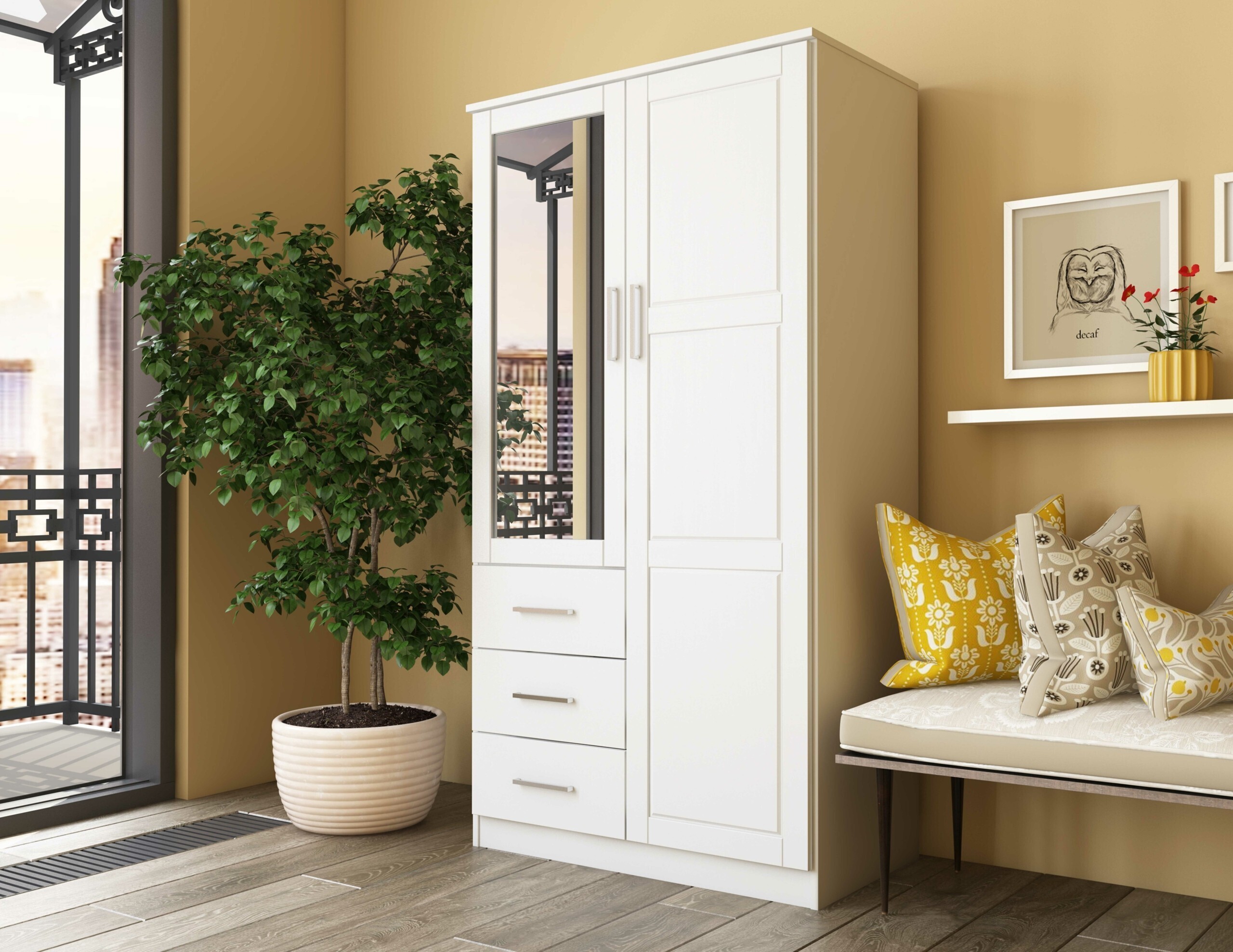 Mirrored Armoire Wardrobe Foter