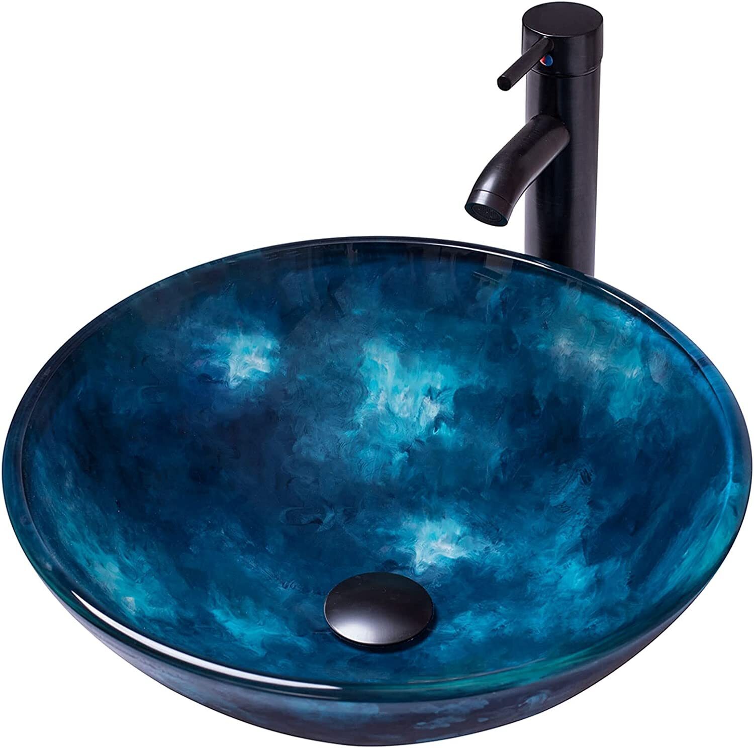 Blue Vessel Sink Foter