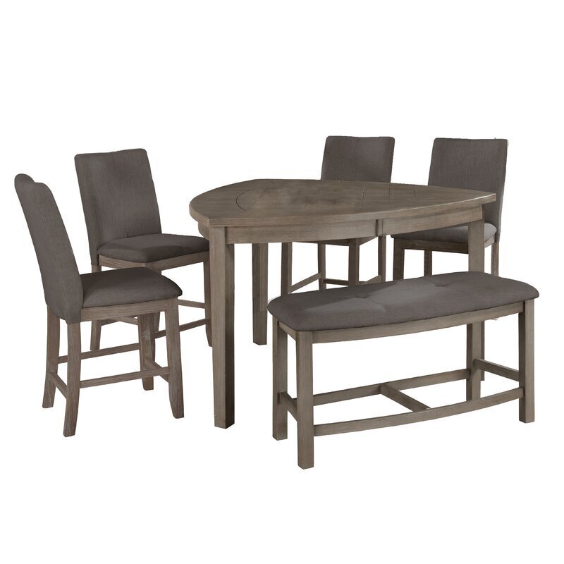 Counter Height Table With Bench Foter