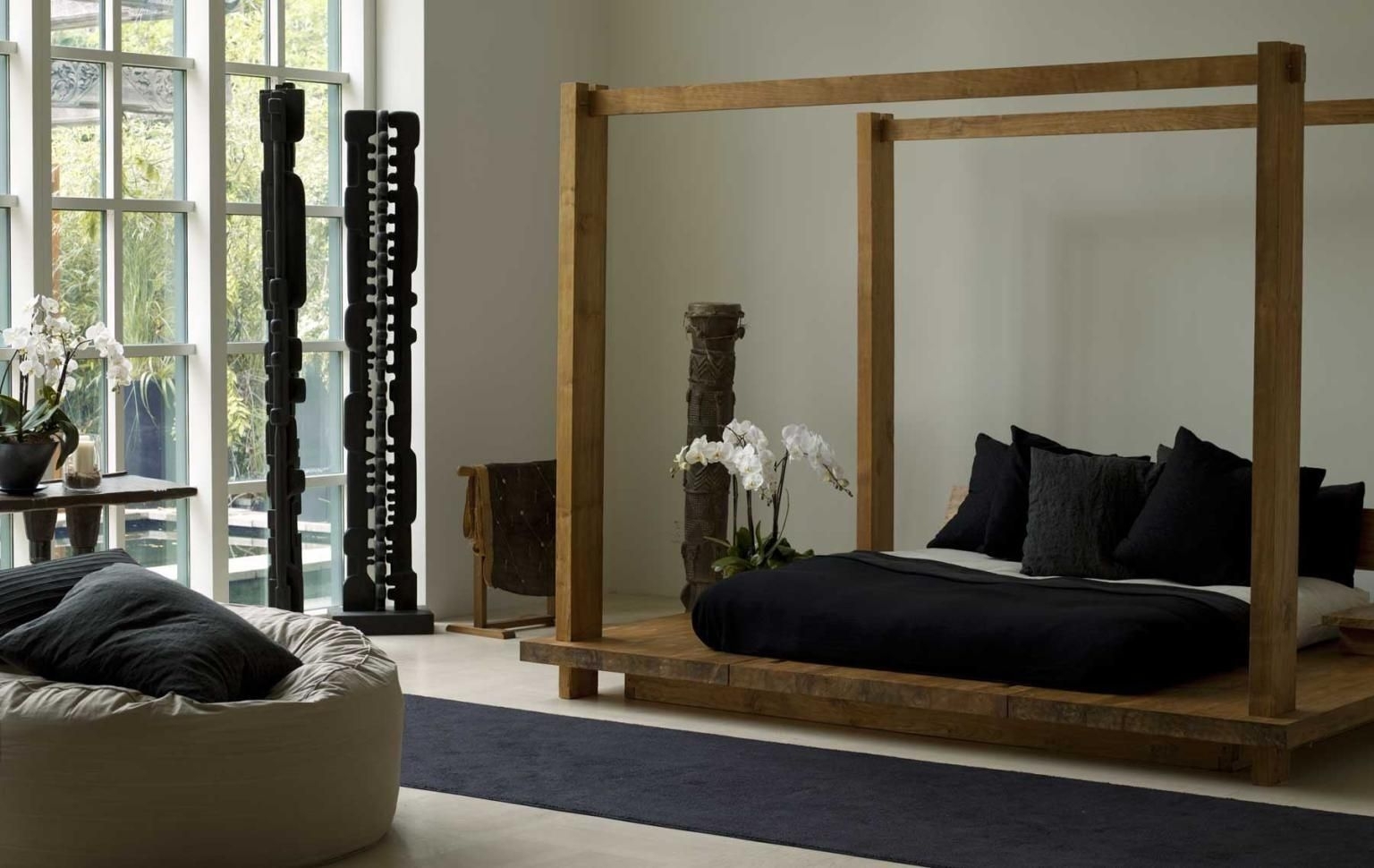 Modern Wood.platform King Canopy Bed Amazon Com Best Choice Products