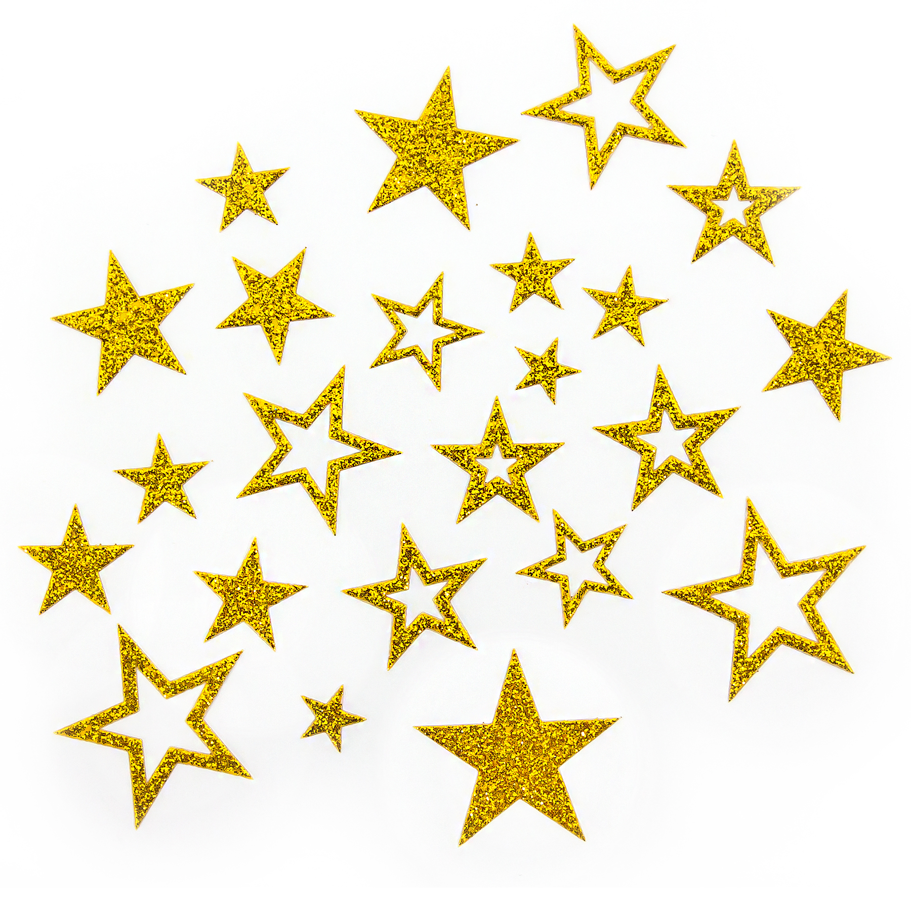 Sternen Sticker in Gold oder Silber Glitzernde Funkelnde