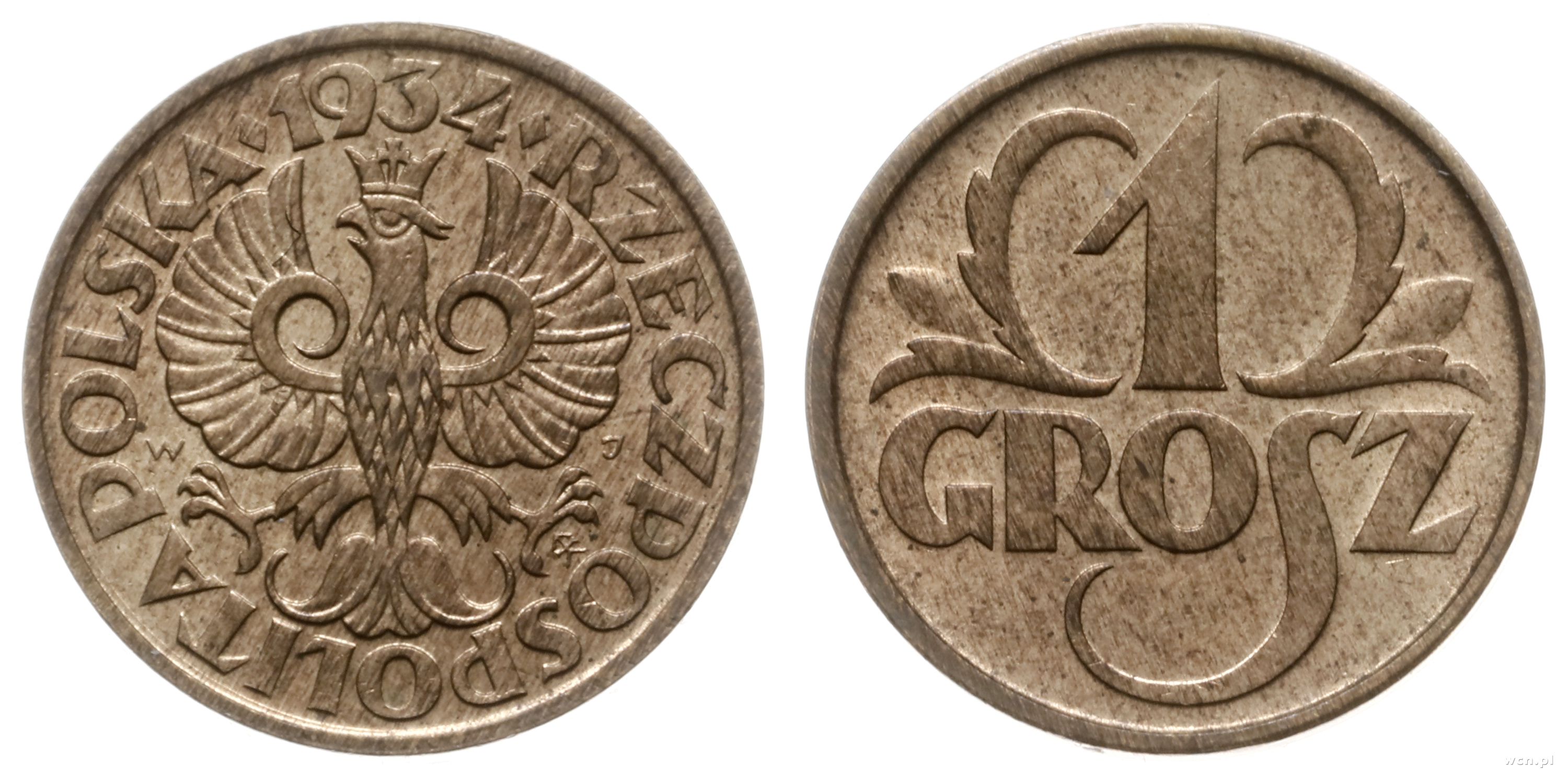1 grosz, 1934, Polska Eaukcja Warszawskie Centrum Numizmatyczne