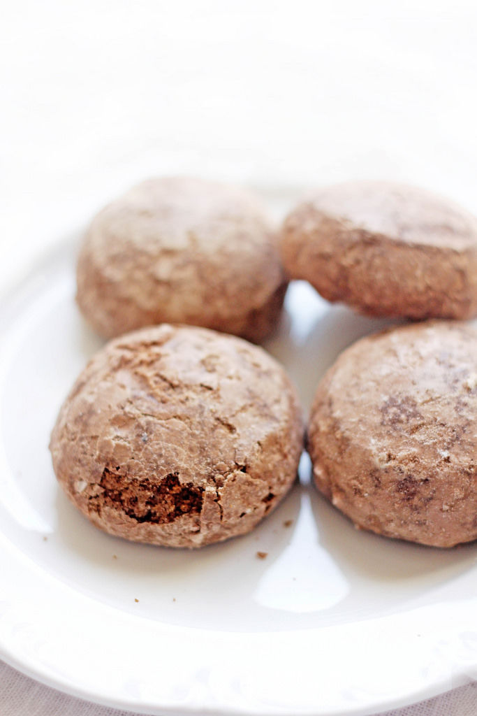 Top view of raw, unbaked chocolate cookies. Ready for baking
